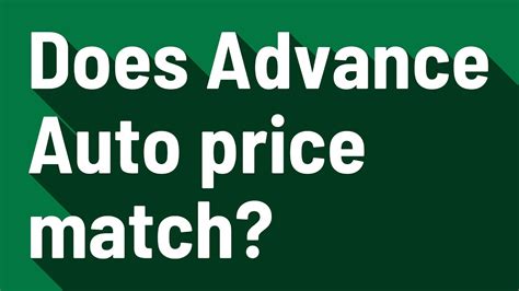 Advance Auto Price Match